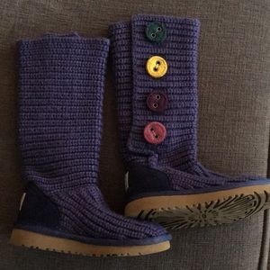 Purple knit ugg boots